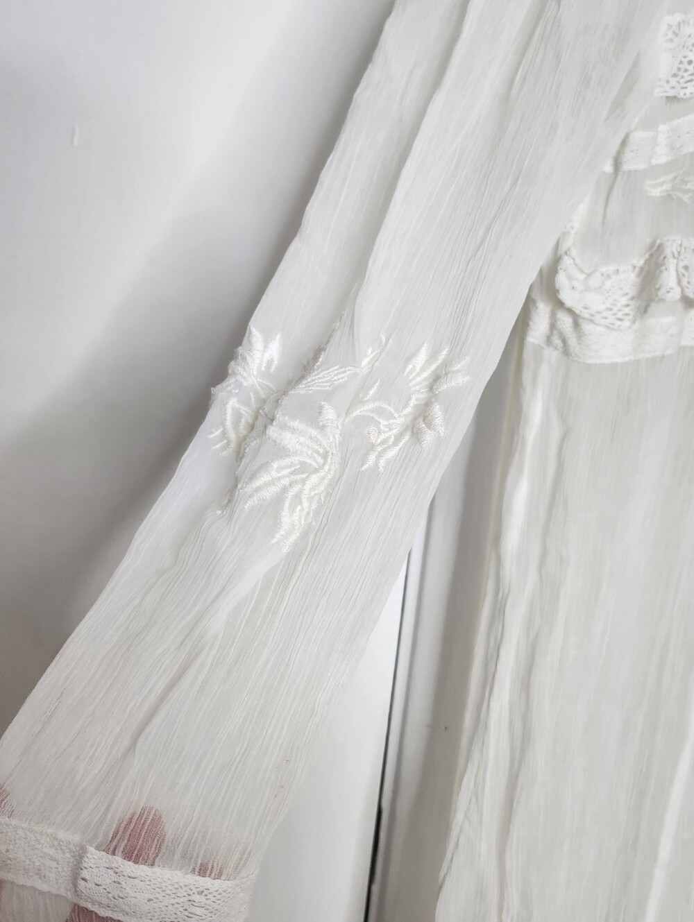 Free People Sheer Vintage-Inspired Button-Front Maxi Dress - Picture 5 of 8
